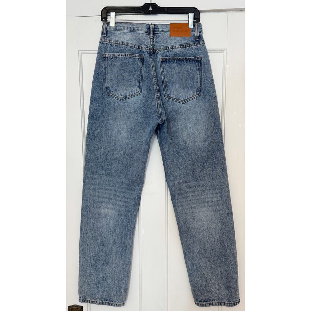 Princess Polly Asymmetrical Straightleg Light Wash Jeans Button Fly Size 2 - Picture 4 of 6